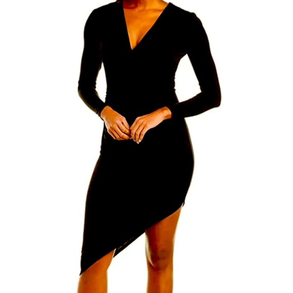 Asymmetrical Faux Wrap Dress